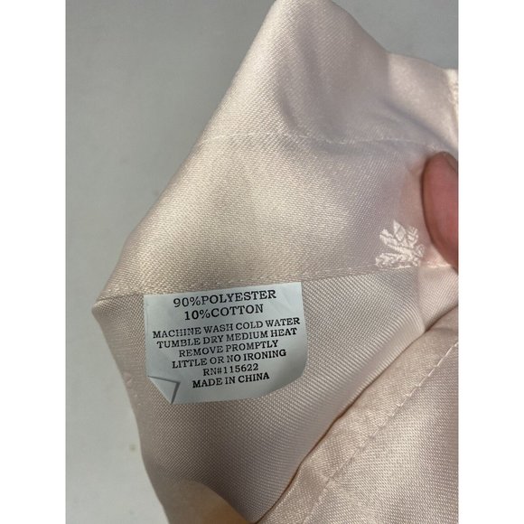 Curtains Blush Pink Embroidered Floral Swags Cottagecore Farmhouse Midcentury - Picture 7 of 12